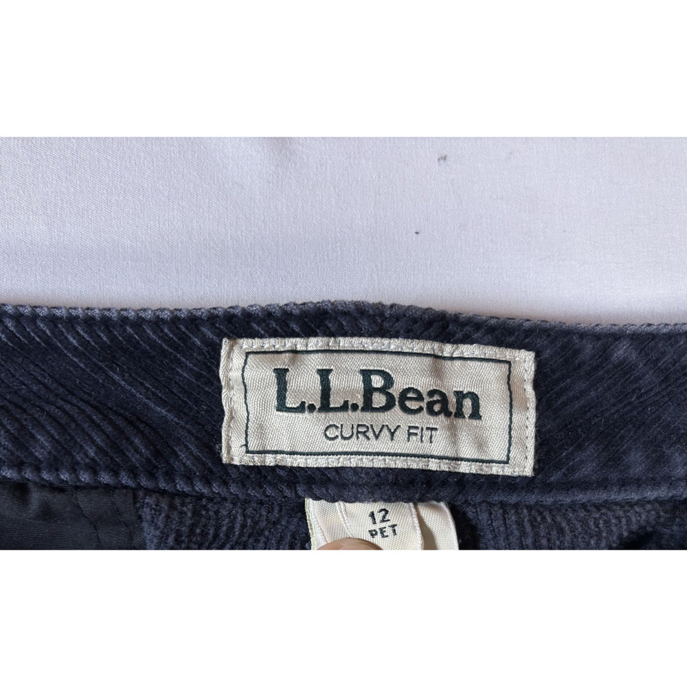 Vintage 90s LL Bean Corduroy Pants Curvy Fit Womens Pants Navy Blue Size 12 - Picture 3 of 16